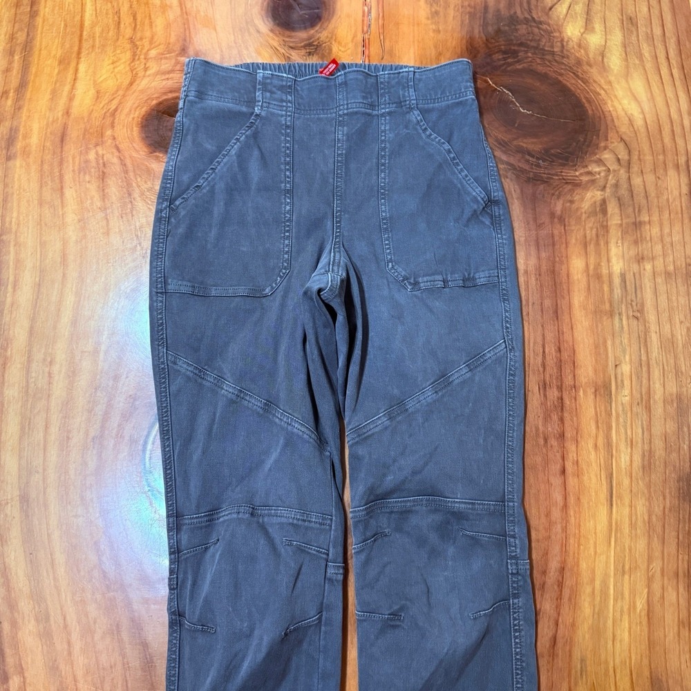SPANX Women's Pants S Twill Joggers 20319R Gray Cotton Stretch Pull on RR2 - Picture 3 of 7